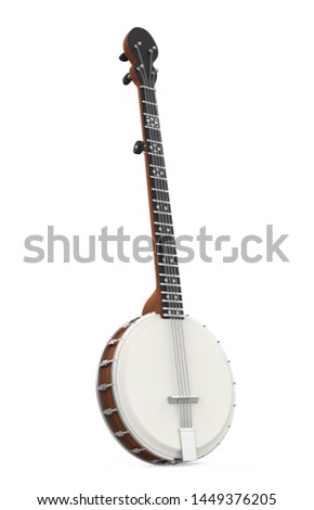 Banjo Musical Instrument Isolated. 3D rendering