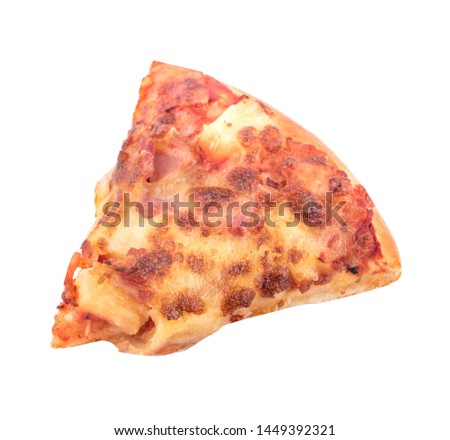 lice of fresh italian classic original Pepperoni Pizza isolated on white background