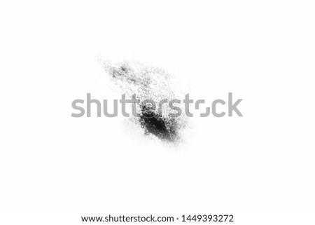 Black paint splash isolated on white background.