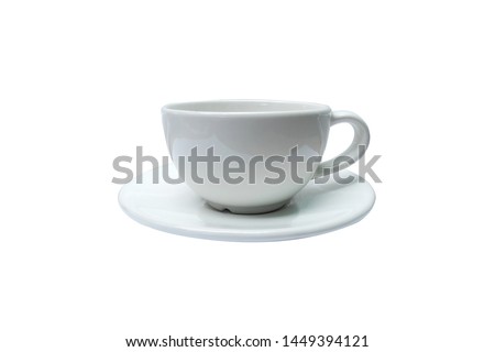 coffee​/tea​ cup​ white​ color​ isolated on​ white​ background.