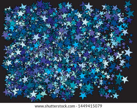 Colorful inspiring festive confetti. Random glitter design's elements. Vector illustration layout. Blue falling abstract creative decoration for birthday celebrate, anniversary, party or event.