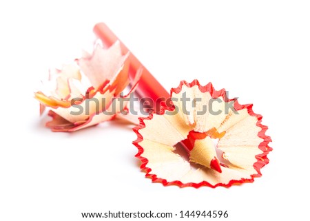 Red pencil isolated on a white background