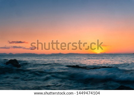 beauty warm summer sunset at the sea