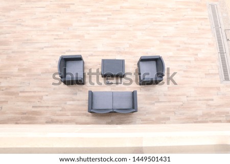 Rattan plastic garden furniture, comfortable sofa