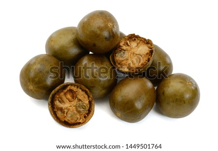 Siraitia grosvenorii fruits on white background