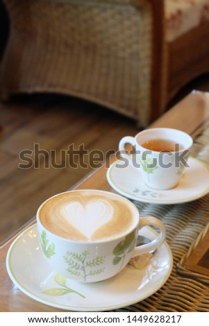 latte art coffee and tea