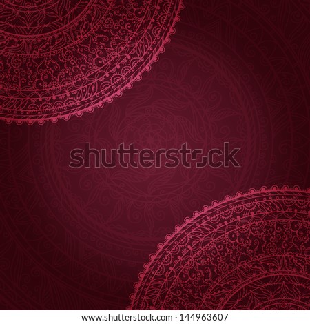 Vintage background with lace ornament - vector