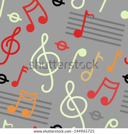 Abstract musical seamless pattern - vector