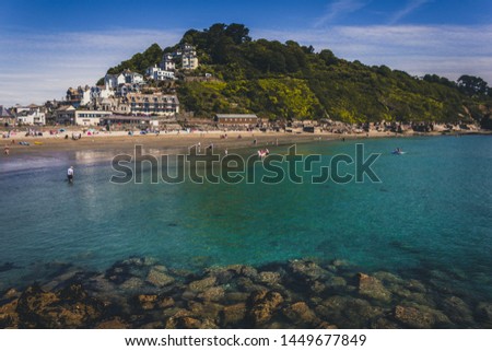 East Looe Beach in Cornwall, UK Royalty-Free Stock Photo #1449677849
