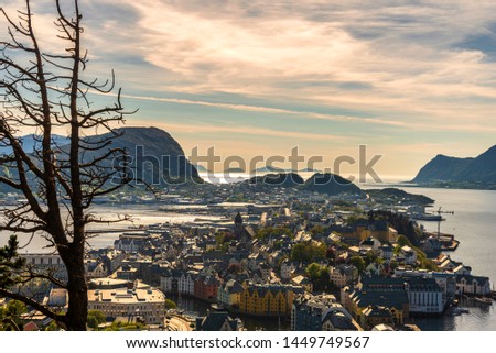 Alesund aerial view from Fjellstua Viewpoint