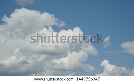 Blue sky with a clouds in a clear summer day background