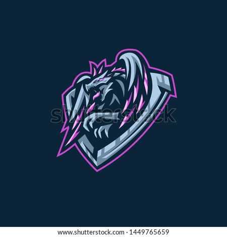 E-sports team logo template with dragon