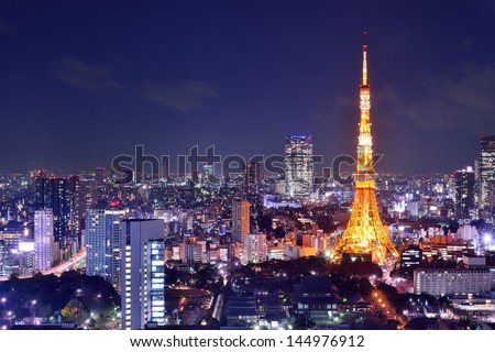 Landmark Tokyo Tower in Tokyo, Japan.