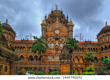 Chhatrapati Shivaji Maharaj terminus Mumbai Royalty-Free Stock Photo #1449790592