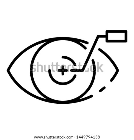 Plus contact lens icon. Outline plus contact lens icon for web design isolated on white background