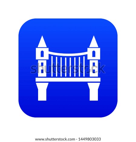 Tower bridge icon blue isolated on white background