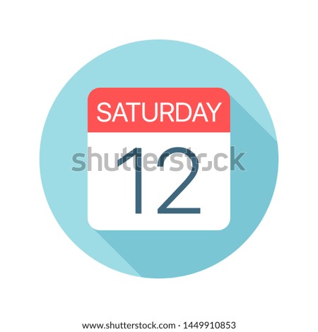 Saturday 12 - Calendar Icon - Vector Illustration