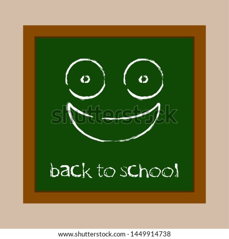 Isolated happy chalkboard. Back to school - Vector