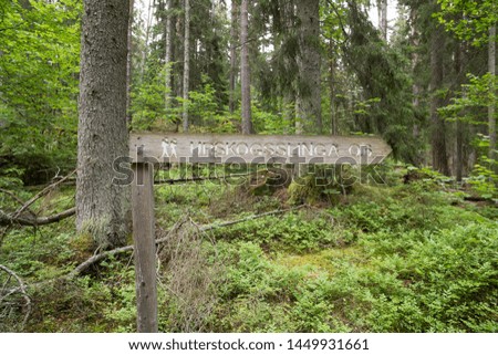 primeval forest sign in Sweden