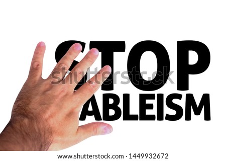 Stop ableism flag message background