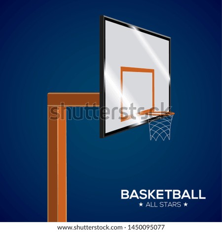 Isolated basketball poster with a ball and text- Vector