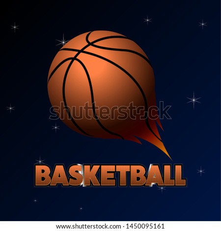 Isolated basketball poster with a ball and text- Vector