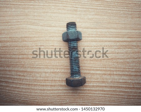 one rusty iron bolt nut. like male and female couples