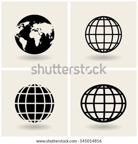 icons globes. vector. eps10