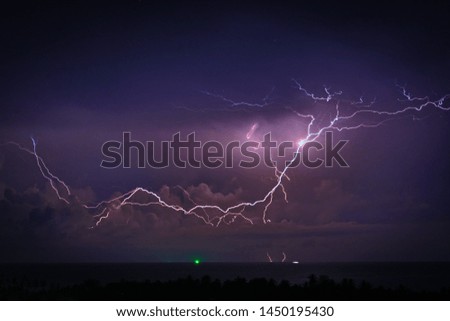 Amazing jagged lines of lightning