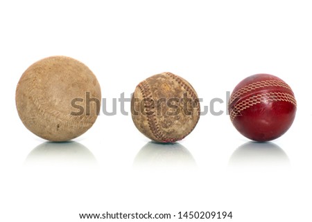 Vintage baseball and Cricket stress ball isolated on a white background.

