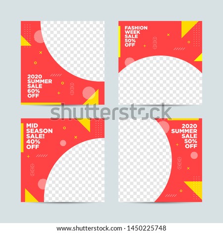 Editable Post Template Social Media Banners for Digital Marketing. Promotion Brand Fashion. Stories. Streaming. Vector Illustration - Vector Royalty-Free Stock Photo #1450225748