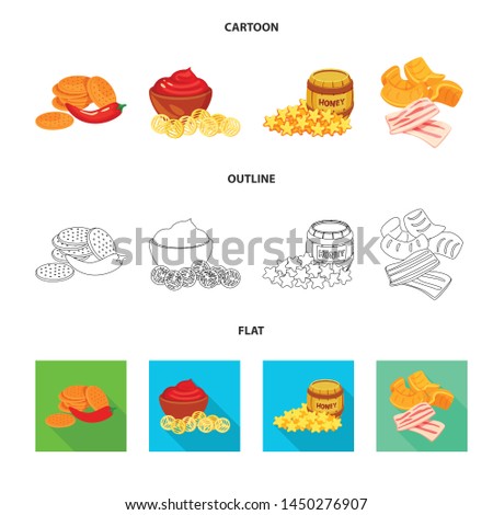 Vector illustration of taste and seasonin icon. Set of taste and organic stock vector illustration.
