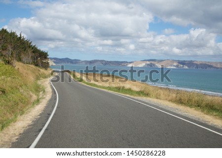 the road is the destination, on the streets of New Zealand, with a amazing view of the ocean