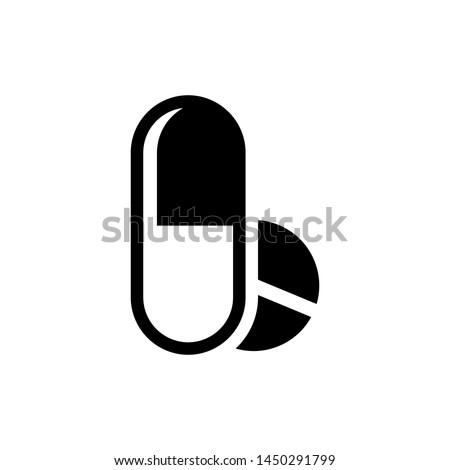 Simple flat minimalist medicine of pills and capsules. Health care basic element graphic resources Royalty-Free Stock Photo #1450291799