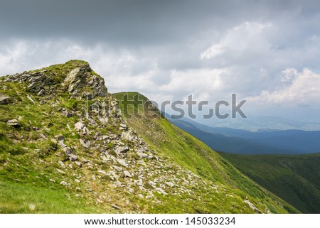 Summer panorama of Montenegrin mountain range