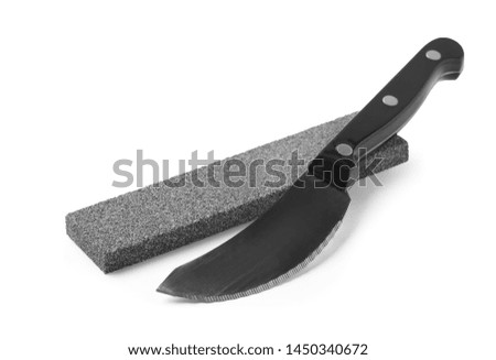 Pizza knife with grindstone isolated on white