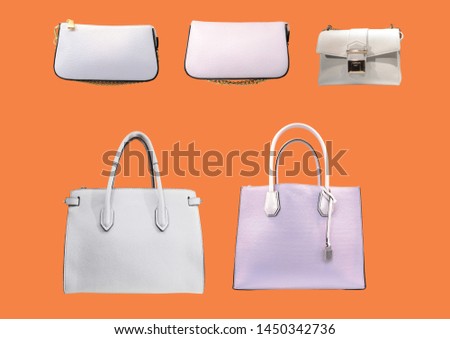 women fashion accessories series - isolated on white background