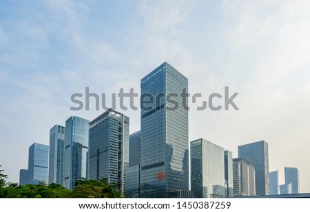 The skyscraper is in shenzhen, China Royalty-Free Stock Photo #1450387259