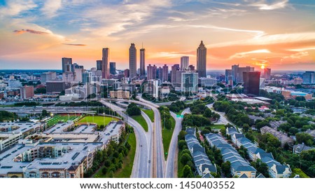 Atlanta, Georgia, USA Downtown Skyline Aerial Panorama. Royalty-Free Stock Photo #1450403552