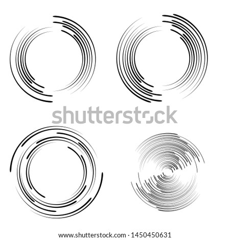 Radial speed Lines in Circle Form for comic books . Explosion background . Vector Illustration .Technology round Logo . Circular Design element . Abstract Geometric shape . Sunburst .