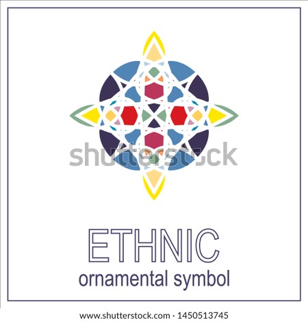 Colored mosaic ethnic ornament symbol