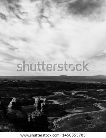 Clouds Gather Over Painted Desert and Petrified Forest National Park, Arizona Royalty-Free Stock Photo #1450553783