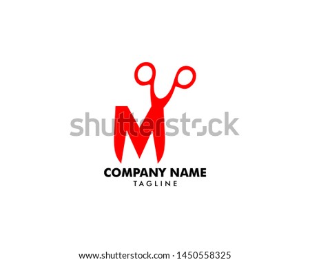 Letter M With Scissor Logo Template Design