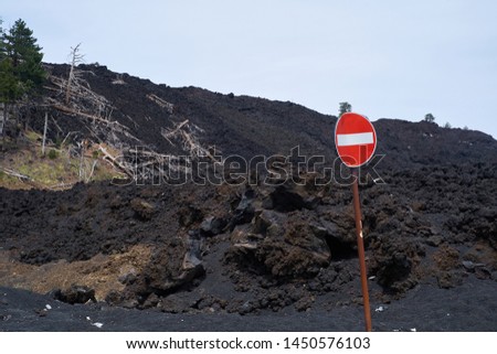 Landscape Picture of Mount Etna, active volcano in Sicily. Italy