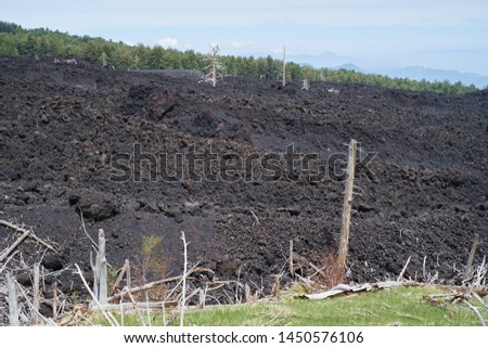 Landscape Picture of Mount Etna, active volcano in Sicily. Italy