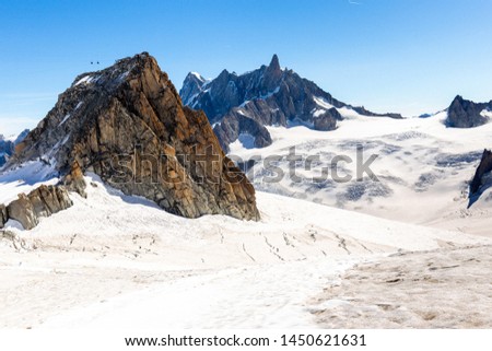 Dent du Geant Grandes Jorasses beautiful mountains  ridge peaks view, Alps range , Mont Blanc massif landscape, travel France, Italy, Europe