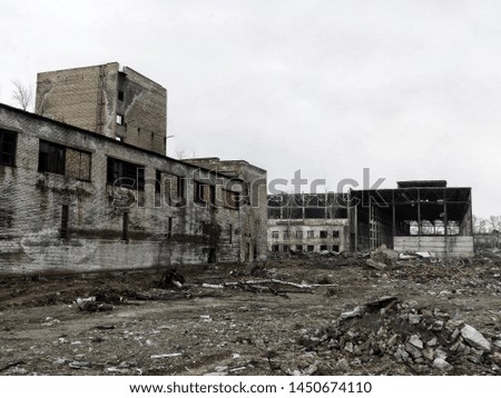 The gloomy atmosphere of the former factory. 