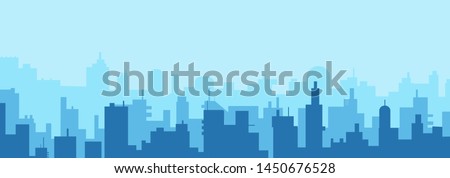 Modern City Skyline silhouette - abstract futuristic business background. Vector illustration Royalty-Free Stock Photo #1450676528