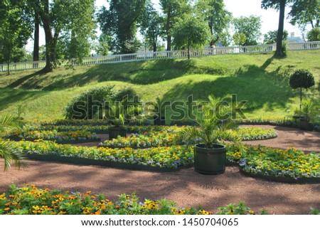 Peterhof.  St. Petersburg.  A park.  Queen Catherine Park.  Story Royalty-Free Stock Photo #1450704065