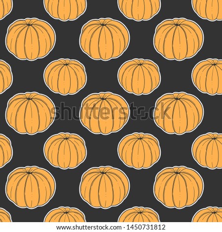 Fresh tangerine. Vector concept in doodle and sketch style. Hand drawn illustration for printing on T-shirts, postcards. Seamless pattern for textile, paper wrap. Texture background.